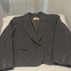 Pendleton 100% Virgin Wool Blazer USA Preppy Office Work Gear Gray Lined 14